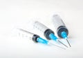 Three plastic syringe Royalty Free Stock Photo