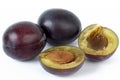 Three plums Royalty Free Stock Photo