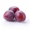 Plum: A Dreamlike Composition Of Plumshaped Fruits On White Background
