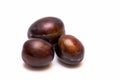 Three plums Royalty Free Stock Photo