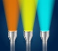 Three Pocket Torch Light. Vector Royalty Free Stock Photo
