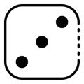 Three point dice icon, outline style