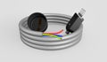 three-pole electric cable with plug