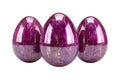 Three Polished Ruby Eggs on White Background Royalty Free Stock Photo