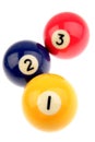 Three pool balls Royalty Free Stock Photo