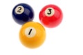 Three pool balls Royalty Free Stock Photo