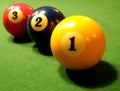 Three pool balls Royalty Free Stock Photo