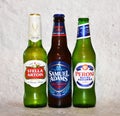 Three Assorted Cold Beers Royalty Free Stock Photo