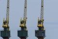 THREE PORT CRANES Royalty Free Stock Photo