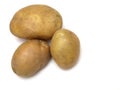 Three potatoes on white Royalty Free Stock Photo