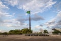 Three Powers Plaza - Praca dos Tres Poderes - and Brazilian Flag - Brasilia, Distrito Federal, Brazil