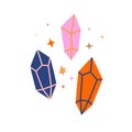 Three precious crystals or crystal stones.