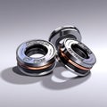 Three Precision Engineered R7 Pro5 Bearings Displayed Royalty Free Stock Photo