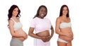 Three pregnant woman waiting