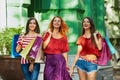 Three pretty sisters with Shopping Bags Royalty Free Stock Photo