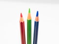 Red, Green and Blue, RGB coloured pencil isolated on white background with selective focus Royalty Free Stock Photo