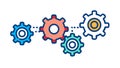 Three Process Gears, Workflow, System Efficiency, vector design Generative AI Royalty Free Stock Photo