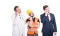 Three professional men searching for ideas Royalty Free Stock Photo