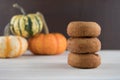 Three Pumpkin Spice Donuts