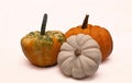 Three pumpkins in a group Royalty Free Stock Photo