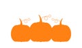 Three pumpkins label symbol