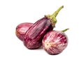 Three purple eggplants Royalty Free Stock Photo