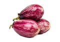 Three purple eggplants Royalty Free Stock Photo
