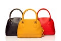 Three purses on white Royalty Free Stock Photo