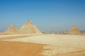 The three Pyramids of Gizeh Royalty Free Stock Photo