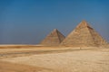 The three pyramids of the Necropolis of Giza, Khufu Cheops, Kh Royalty Free Stock Photo
