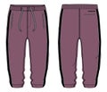 Three quarter ankle cut Shorts design concept vector template, Bermuda Capri Pants concept with front and back view for Soccer,