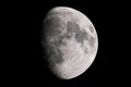 Three Quarter Moon in Night Sky Royalty Free Stock Photo