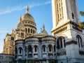 Rear view of the Basilica of the Sacred Heart of Paris at sunrise Royalty Free Stock Photo