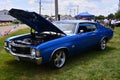 Three Quarter View of 1972 Blue Chevelle SS