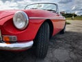 Three quarter view of classic British Roadster Royalty Free Stock Photo