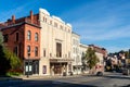Three quarter view of the Penobscot Theatre Company on Main Street. Built in 1920 and is an