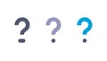 Three Question Marks Icon for Inquiry and Mystery, vector design Generative AI Royalty Free Stock Photo