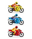 Three racing motorcycle.