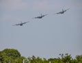 Three RAF Hercules departing after final flypast at Lyneham their former base