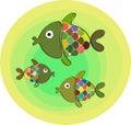 Three rainbow fish