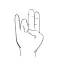 Prithvi Mudra finding love. Hand drawn illustration, isolated on white background