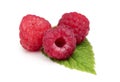 Three raspberry close-up.