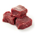 Fresh Raw Beef Cubes, Ready for Cooking: Gourmet Meat Royalty Free Stock Photo