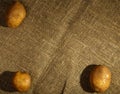 Three raw potatoes Royalty Free Stock Photo