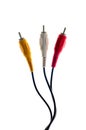 Three RCA male plugs Royalty Free Stock Photo