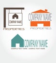 three real estate logos,company name Royalty Free Stock Photo