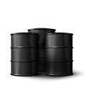 Three Realistic Black Metal of Oil Barrels