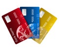 Three realistic credit cards - vector