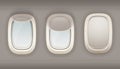 Three Realistic Portholes Of Airplane