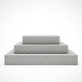 Stacked Grey Granite Blocks Forming a Tiered Platform on a White Background stone Royalty Free Stock Photo